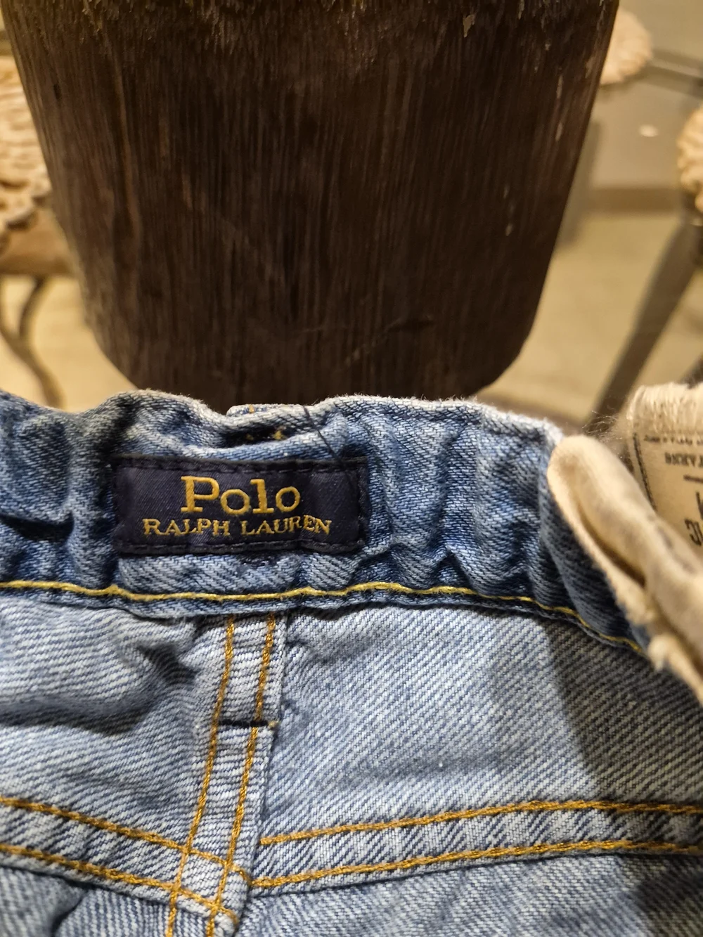 Polo by Ralph Lauren Kids Light Blue Denim Shorts with Multicolor Paint Splatter